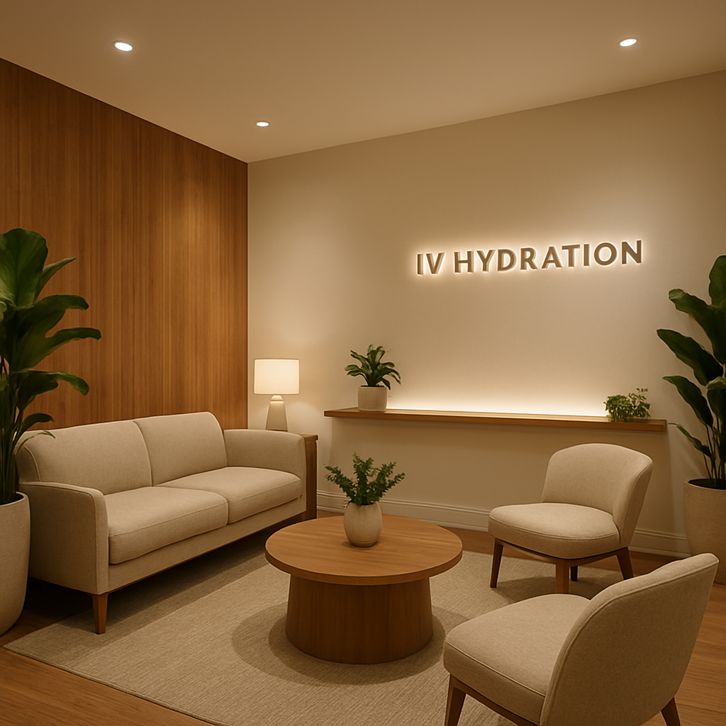 Relaxing spa lounge waiting area